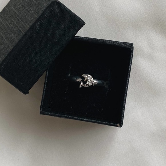 VTG Silver Dolphin CZ Diamond Ring - Picture 2 of 10